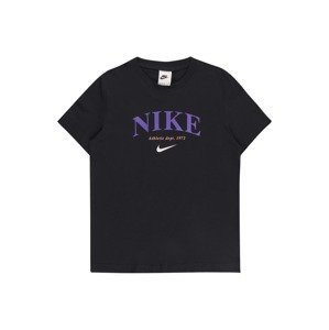 Nike Sportswear Tričko  čierna / tmavofialová / biela / telová