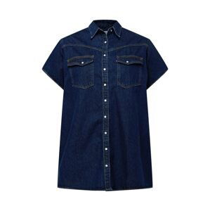 Levi's® Plus Košeľové šaty 'PL ELOWEN WESTERN DRESS DARK INDIGO - FLAT FINISH'  modrá denim