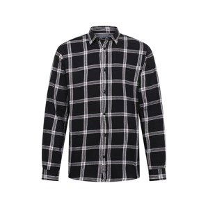 JACK & JONES Košeľa 'GINGHAM'  sivá / čierna / biela