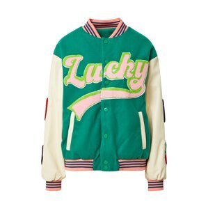 Daisy Street Prechodná bunda 'LUCKY'  zelená / nebielená / svetlozelená / ružová