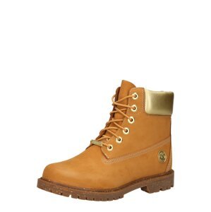 TIMBERLAND Šnurovacie členkové čižmy  koňaková / zlatá