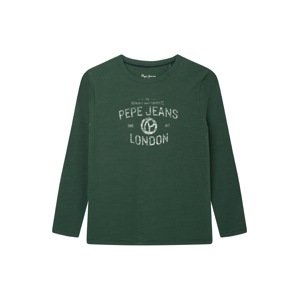 Pepe Jeans Tričko 'RAVEN'  tmavozelená / biela