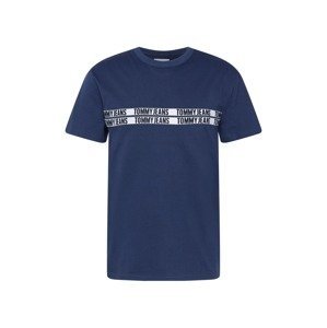 Tommy Jeans Tričko  námornícka modrá / enciánová / biela