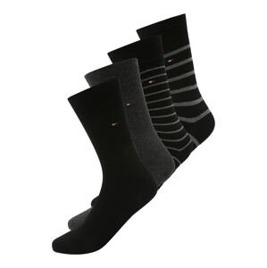Tommy Hilfiger Underwear Ponožky  sivá melírovaná / červená / čierna