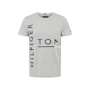 TOMMY HILFIGER Tričko  námornícka modrá / sivá melírovaná / ohnivo červená / biela