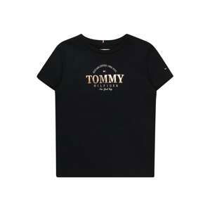 TOMMY HILFIGER Tričko  námornícka modrá / zlatá / biela