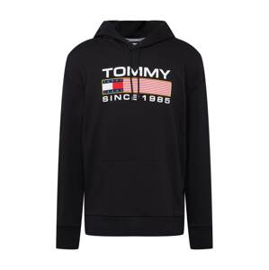 Tommy Jeans Mikina  ohnivo červená / čierna / biela