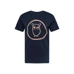 KnowledgeCotton Apparel Tričko 'Owl'  námornícka modrá / telová