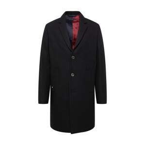 Tommy Hilfiger Tailored Prechodný kabát  čierna / biela / červená / tmavomodrá
