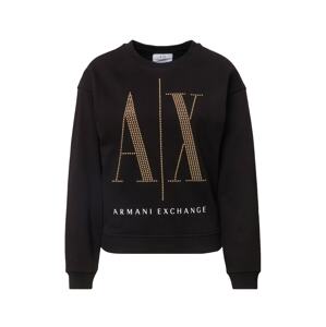 ARMANI EXCHANGE Tepláková bunda  zlatá / čierna / biela