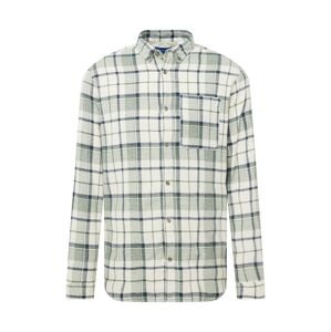 JACK & JONES Košeľa 'ROWEN GRINDLE WILLOW'  zelená / biela / námornícka modrá