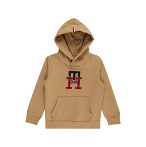 TOMMY HILFIGER Mikina  béžová / tmavomodrá / tmavočervená / biela