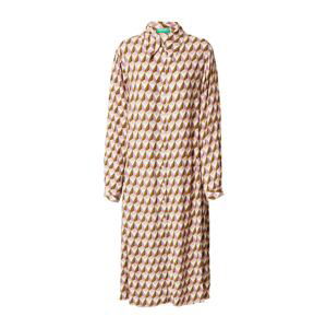 UNITED COLORS OF BENETTON Košeľové šaty  fialová / béžová / okrová / svetlofialová