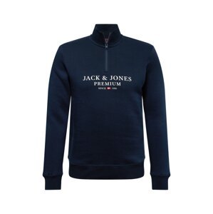 JACK & JONES Mikina 'BLUASTON'  námornícka modrá / biela / červená