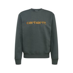 Carhartt WIP Mikina  tmavozelená / oranžová