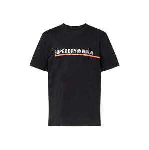 Superdry Tričko  lososová / čierna / biela