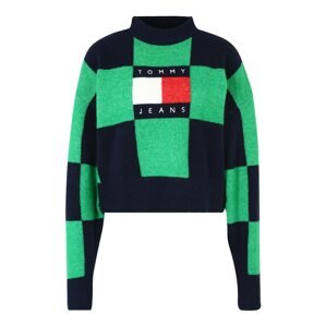 Tommy Jeans Sveter  tmavomodrá / zelená / červená / biela