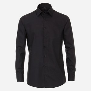 VENTI Čierna pánska košeľa, rukávy 72 cm, Non-iron, Slim fit Veľkosť: 41 (L) VENTI