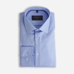 STEVULA Modrá pánska košeľa, rukávy 72 cm, Slim fit Veľkosť: M 39/40 STEVULA