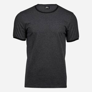 Tee Jays Čierne melírované tričko Ringer Veľkosť: XL Tee Jays