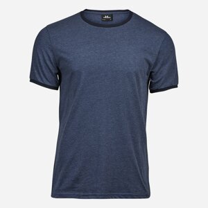 Tee Jays Modré melírované tričko Ringer Veľkosť: M Tee Jays