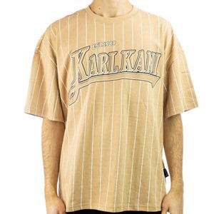 Tričko Karl Kani Trekking Boxy Pinstripe Tee Sand White - XL