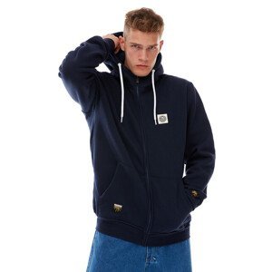 Mass Denim Sweatshirt Patch Zip Hoody navy - L