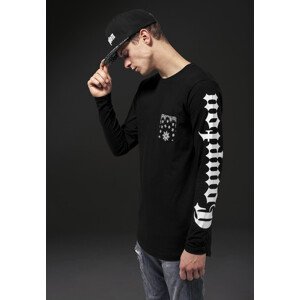 Mr. Tee Compton Pocket Bandana Longsleeve black - XS