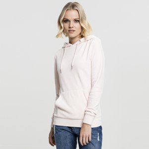 Dámska mikina Urban Classics Ladies Velvet Hoody pink - L