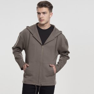 Mikina Urban Classics Long Sweat Zip Hoody army green - S