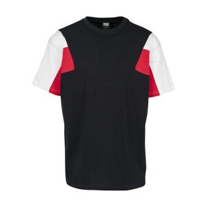 Urban Classics 3-Tone Tee navy/white/fire red - S