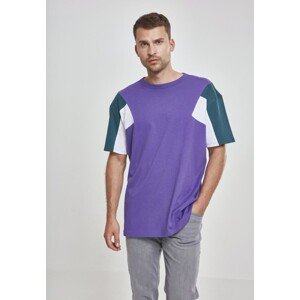 Urban Classics 3-Tone Tee ultraviolet/jasper/white - L