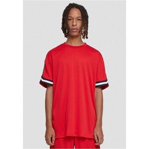 Urban Classics Oversized Stripes Mesh Tee cityred - L