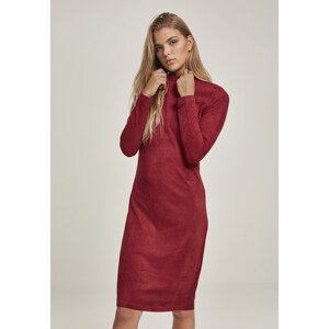 Urban Classics Ladies Peached Rib Dress LS burgundy - XS