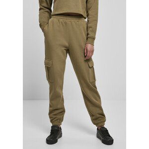 Urban Classics Ladies High Waits Cargo Sweat Pants tiniolive - XL