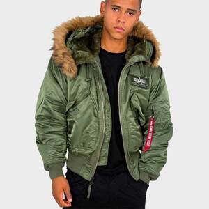 Zimná Bomberová bunda Alpha Industries 45P Hooded Bomber Jacket Sage Green - 2XL