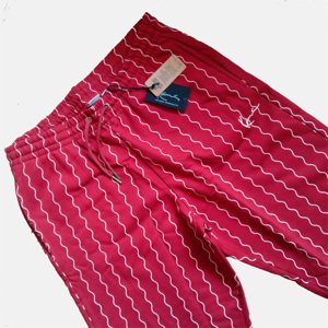 Tepláky Karl Kani Small Signature Ziczac Pinstripe Relaxed Fit Sweatpants dark red/off white - M