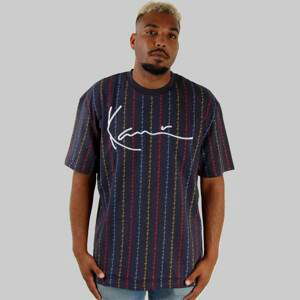 Tričko Karl Kani Signature Logo Pinstripe Tee Black - M