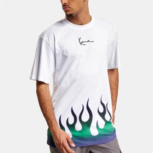 Tričko Karl Kani Small Signature Flame Tee White - 2XL