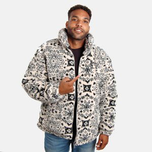 Zimná bunda Karl Kani Og Paisley Teddy Puffer Jacket off white/black - L