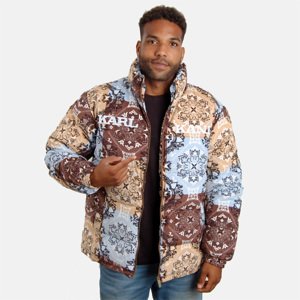 Zimná bunda Karl Kani Retro Paisley Corduroy Puffer Jacket lt. blue/multicolor - 2XL