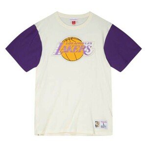 T-shirt Mitchell & Ness Los Angeles Lakers Color Blocked SS Tee cream - XL