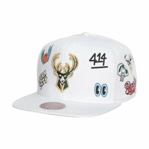 Mitchell & Ness snapback Milwaukee Bucks Hand Drawn Snapback white - UNI