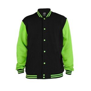 Urban Classics 2-Tone College Sweatjacket Black Green - M