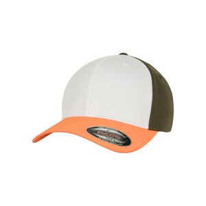 Urban Classics 3-Tone Flexfit neonorange/white/olive - S/M