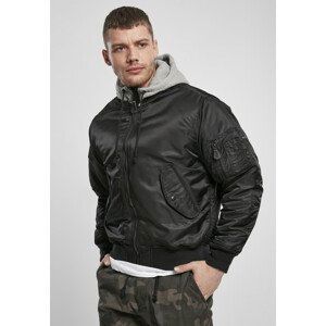 Brandit Hooded MA1 Bomber Jacket blk/gry - 3XL