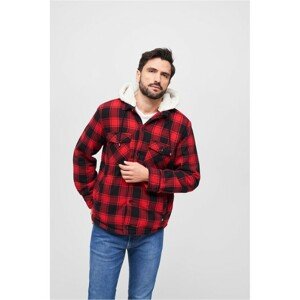 Brandit Lumberjacket hooded red/black - 3XL