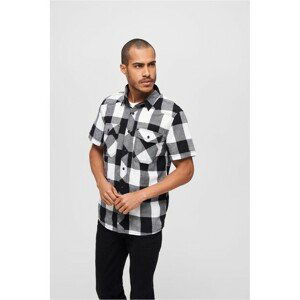 Brandit Checkshirt Halfsleeve white/black - L