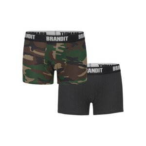 Brandit Boxershorts Logo 2er Pack woodland/black - 3XL