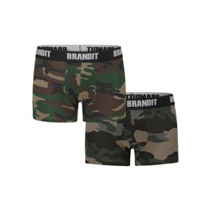 Brandit Boxershorts Logo 2er Pack woodland/darkcamo - L